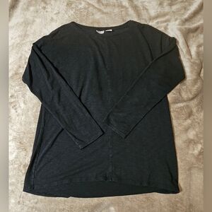 Max Studio Black Heathered Long Sleeve Top